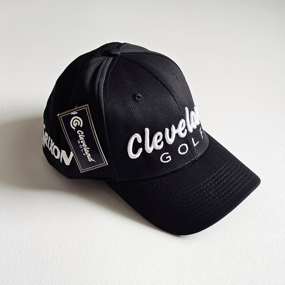 NWT Cleveland Golf Srixon Original Golf Hat Black Cap Stretch Technology X/XL - Picture 1 of 12